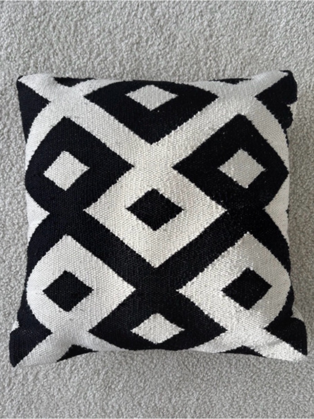 Pier 1 Imports 16x16 Woven Black & White Geometric Throw Pillow - Home Accents